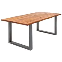 Casa Padrino Massivholz Esstisch Braun / Grau 200 x