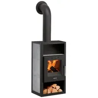 Justus Texas V Stahl Schwarz/Abdeckplatte Specksteinkeramik Grau