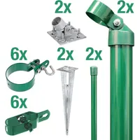 GAH Alberts Zauneck-Set für Maschendrahtzaun Höhe 80 cm Grün