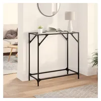 VidaXL Konsolentisch mit Glasplatte Transparent 80x35x81 cm Stahl