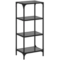 VidaXL Regal mit Glasböden Schwarz 40x30x95 cm Stahl