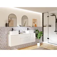 Vente-unique Waschbeckenunterschrank hängend - Weiß - 150 cm -