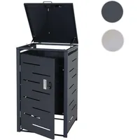 Mendler 1er-Mülltonnenverkleidung HWC-E83, Mülltonnenbox Mülltonnenabdeckung, erweiterbar 103x60x62cm ~ anthrazit,