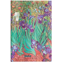 Paperblanks 12-Monatskalender 2025, Van Goghs Schwertlilien, Mini, Verso, Elastikband-Verschluss