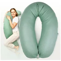 Sei Design Stillkissen XXL Mikroperlen-Füllung mit Musselin-Bezug aus Baumwolle
