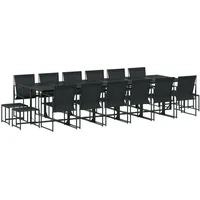 VidaXL Garten-Essgruppe 17-tlg. Schwarz