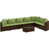 VidaXL Garten-Sofagarnitur 8-tlg. Braun