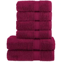 VidaXL 6-teiliges Premium-Handtuch-Set SOLUND Bordeauxrot – 600 g/m2, OEKO-TEX