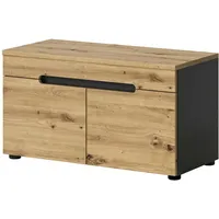 Inn.furn Garderobenbank Eiche, grau 80 cm mit Soft-Close Cooper