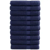 VidaXL Premium-Handtücher SOLUND 10 Stk. Marineblau 100x200cm 600 g/m2