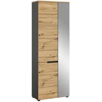 Inn.furn Garderobenschrank Eiche grau, 65 cm, mit Soft-Close Cooper