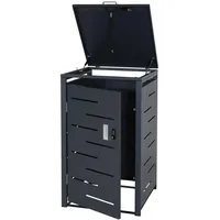 MCW 1er-Mülltonnenverkleidung MCW-E83, Mülltonnenbox Mülltonnenabdeckung, erweiterbar 103x60x62cm ~ anthrazit,