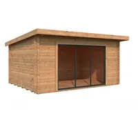 Palmako Gartenhaus Lea 14,2 m2 Plus mit Isolierglas-Schiebetür -