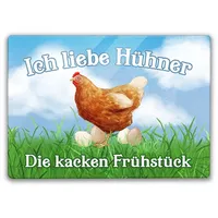 Speecheese Ich liebe Hühner Schneidebrett mit Spruch Die kacken