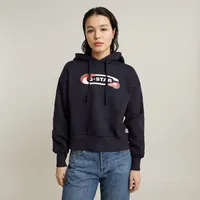 G-Star Old Skool Logo Loose Kapuzenpullover Osaka Blue L