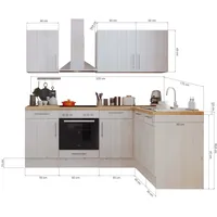 Respekta L-Küchenzeile Anton LBBERPL220LHWC ohne E-Geräte 220 cm Lärche