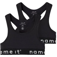 NAME IT Mädchen Nkfshort Top 2p Noos Unterhose, Black/Pack:w/