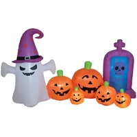 Europalms Halloween Aufblasbare Figur Geist mit Kürbissen, 244cm