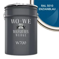 WO-WE Betonfarbe Bodenfarbe Bodenbeschichtung W700 Enzianblau ähnl. RAL 5010-20L