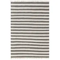 Benuta Basic Baumwollteppich Tom - Grau/Creme 70x120 cm -