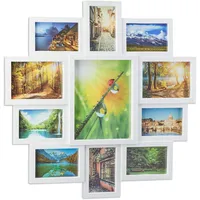 Relaxdays Bilderrahmen Collage, 11 Fotos, Fotorahmen zum Aufhängen, für
