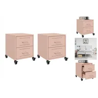 VidaXL Nachttische 2 Stk. Rosa 36x39x43,5 cm Stahl