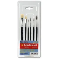 RHEITA Malpinsel Set 6 St. 2 Borstenpinsel Gr. 6/12