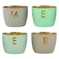 Giftcompany Windlicht Madras Eisen Aqua/Beige/Braun