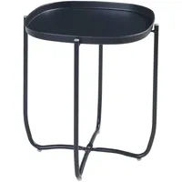[en.casa] - Tabletttisch Sandefjord Stahl 53x46x46 cm Schwarz