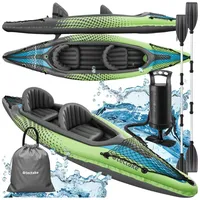 Tectake tectake® Zweierkajak, aufblasbar, robust und leicht, Belastbarkeit 160