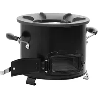 VidaXL Camping-Ofen Schwarz 36x26x22,5 cm Metall