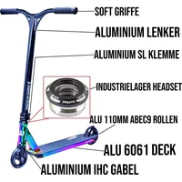 Longway Scooters Longway Metro 2K19 Stunt-Scooter H=79cm Schwarz/Neochrom