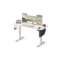 Songmics Höhenverstellbarer Schreibtisch 140 x 60 cm Wolkenweiß