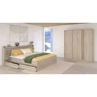 Parisot Schlafzimmer-Set PARISOT "Parisot Escale", braun (eiche), Breite 203