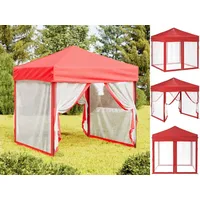 VidaXL Partyzelt Faltbar mit Mesh-Seitenwänden Rot 2x2 m