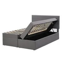 XDOVET Polsterbett(Grau,200x140cm)Hausbett,Stauraumbett mit Lattenrost aus Metallrahmen, Großer Stauraum -