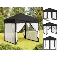 VidaXL Partyzelt Faltbar mit Mesh-Seitenwänden Schwarz 2x2 m