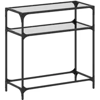 VidaXL Konsolentisch mit Glasplatte Transparent 80x35x81 cm Stahl