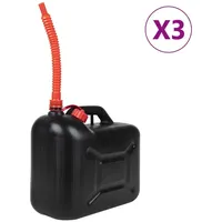 VidaXL Benzinkanister mit Flexiblem Ausgießer 3 Stk. Schwarz 20