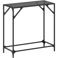 VidaXL Konsolentisch mit Glasplatte Schwarz 80x35x81 cm Stahl