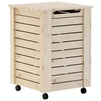 VidaXL Wäschekorb mit Rollen RANA 45x45x64 cm Massivholz Kiefer