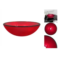 VidaXL Waschbecken Hartglas 42x14 cm Rot