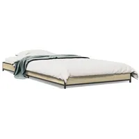 VidaXL Bettgestell Sonoma-Eiche 100x200 cm Holzwerkstoff und Metall