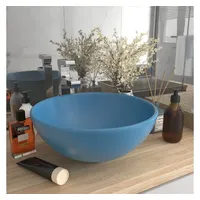 VidaXL Luxus-Waschbecken Rund Matt Hellblau 32,5x14 cm Keramik