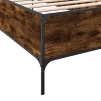 VidaXL Bettgestell Räuchereiche 100x200 cm Holzwerkstoff und Metall