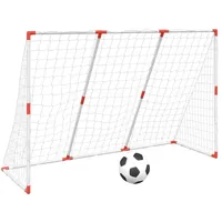 VidaXL Fußballtor für Kinder mit Bällen 2-in-1 Weiß 184x64x124