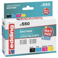 Edding Druckerpatrone ersetzt Brother LC-223BKCMY Kompatibel Kombi-Pack Schwarz, Cyan,