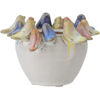 Bloomingville Eanna Blumentopf, Grau, Steingut, D12,5xH8 cm