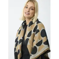 Codello Tuch mit gewebtem Bauhaus-Muster schwarz Damen