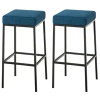 CLP 2er Set Barhocker Montreal Stoffbezug blau/schwarz
